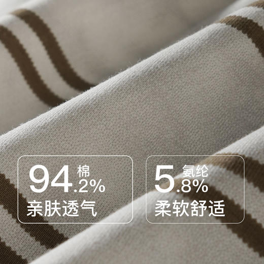 【7.5折限时特惠】【秀黛】男条纹长袖套装棉拉架柔软亲肤吸湿透气双条纹修身版型男士春秋睡衣家居服W1550009T【门店同款】 商品图2