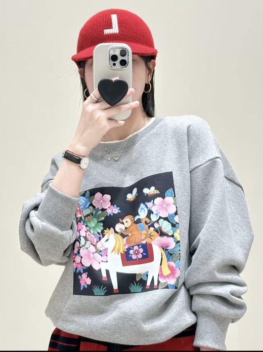 原单ICI*LE之禾女士印花圆领卫衣031203 商品图0