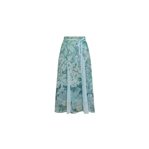 两三事梵高文艺 时光折页 2026春季新款小清新印花系带a字半身裙 商品图4