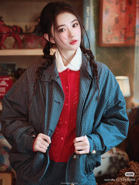 312-3 渠道圆正 miu 26ss 刘浩存 格纹夹克外套