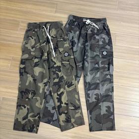 F031218松紧抽绳设计直筒休闲透气丝滑男士工装裤长裤