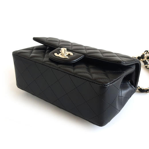 【全新】CHANEL香奈儿CF系列A69900 Y04059 94305黑色淡金扣大迷你mini羊皮CF链条包单肩包女士090326TJ26 商品图6