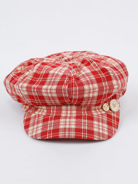 甜美格纹纽扣八角帽鸭舌帽-纪念日百货门店同款169265311