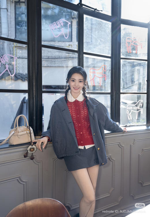 312-3 渠道圆正 miu 26ss 刘浩存 格纹夹克外套 商品图8