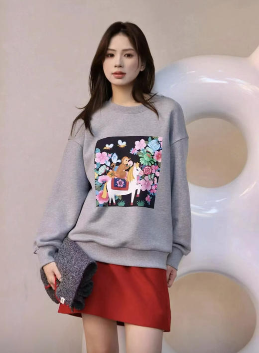 原单ICI*LE之禾女士印花圆领卫衣031203 商品图8