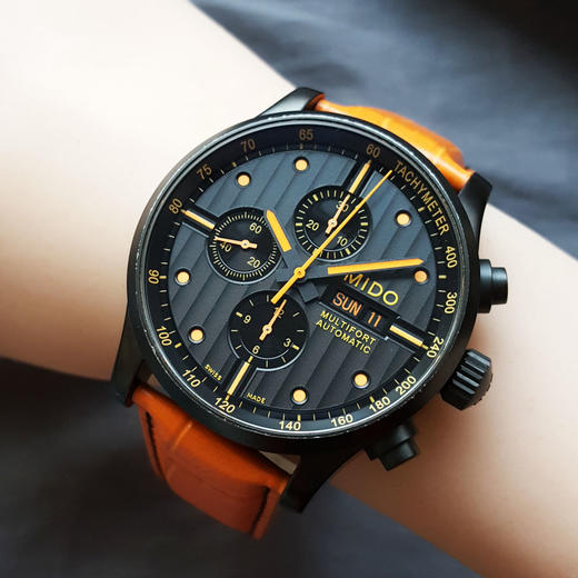 【95新】MIDO 美度M005.614.36.051.22自动机械机芯牛皮44MM（男款）舵手系列精钢镀黑260226NJS14 商品图9