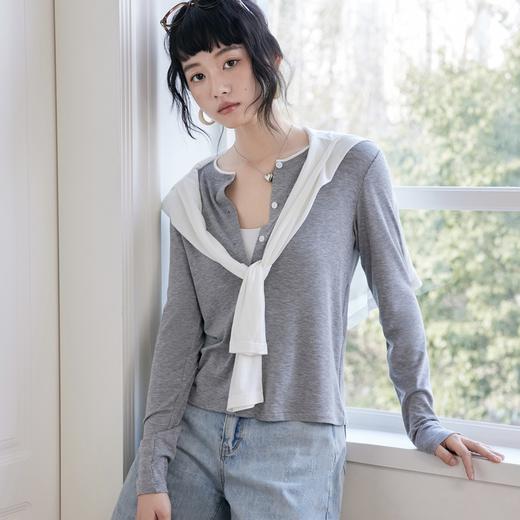 KEMU壳木天丝羊毛醋酸款开衫，天丝醋酸羊毛，混纺细软爽滑【G】 商品图1