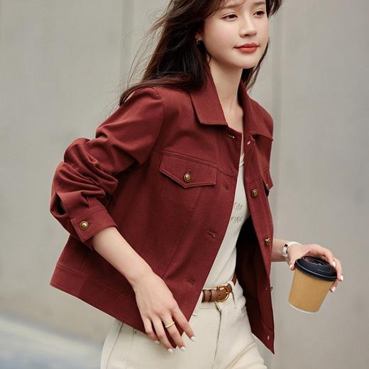【超模君严选】ORIGNAL&CO波尔多红牛仔外套 温柔复古感，柔软舒适，亲肤透气，时尚与保暖兼具 下单3-7天发货！ 商品图7
