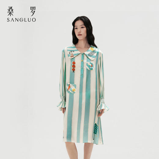 【李兰迪同款】SANGLUO热带岛睡裙春夏外穿柔滑舒适居家睡衣直筒宽松家居服 商品图4