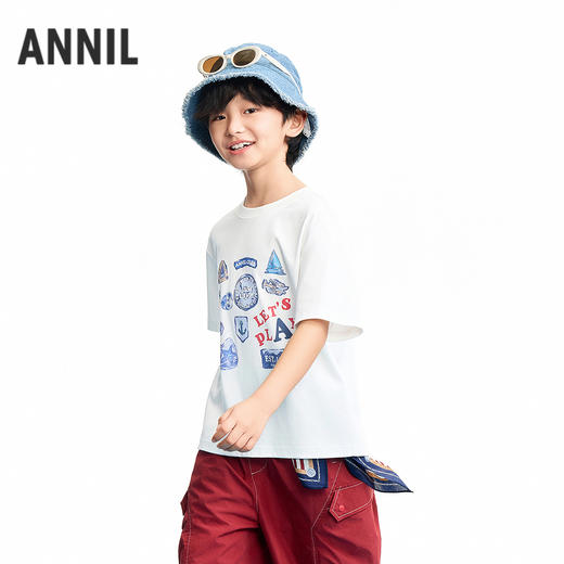 【实体店同款】男童圆领短袖针织衫夏季新款安奈儿童装AB621120 商品图2