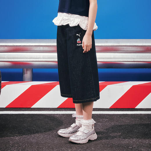 PUMA彪马童装2026夏季新款儿童女童裤子牛仔七分裤休闲时尚 商品图1