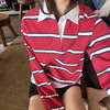 ROMI STUDIO“美式氛围”红白撞色条纹全棉长袖针织上衣RWDSS92031 商品缩略图0