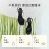 7or9露趾一字带交叉凉鞋高跟鞋黑丝绒/霞多丽 商品缩略图2