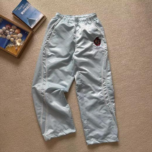 F031232美式潮流缎面贴片logo针织运动裤男女同款学院风刺绣运动裤 商品图12