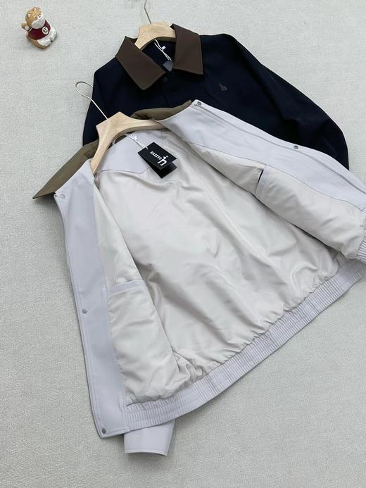 F031246春季限定英伦雅痞风复古撞色翻领设计梭织面料拼接夹克 商品图2