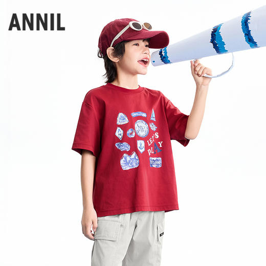 【实体店同款】男童圆领短袖针织衫夏季新款安奈儿童装AB621120 商品图1