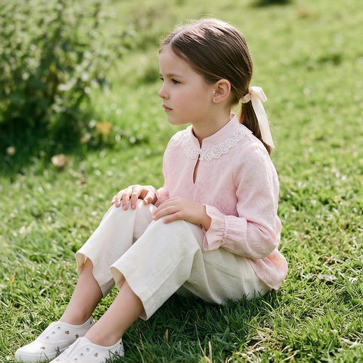 童装女童衬衫春季新款长袖新中式古风儿童百搭好春光中式上衣N1261015A04年衣 商品图3
