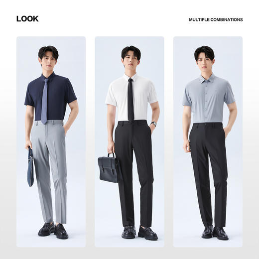 【10A抗菌2A防螨/莫代尔】柒牌商务短袖衬衫男士2026春夏季新品 130A70290 商品图2