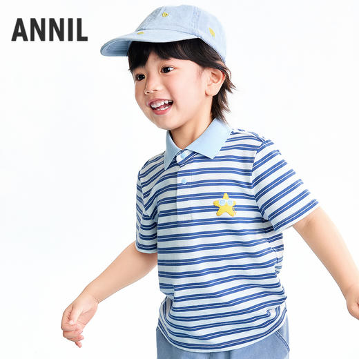 【实体店同款】男童翻领短袖针织衫夏季新款安奈儿童装XB621152 商品图1