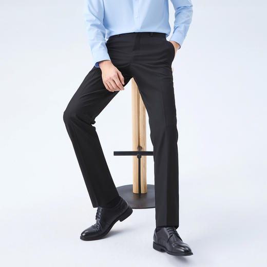 【犀牛褶/不易褶】柒牌西裤男2026春季新品商务通勤上班修身长裤 130H72310 商品图1