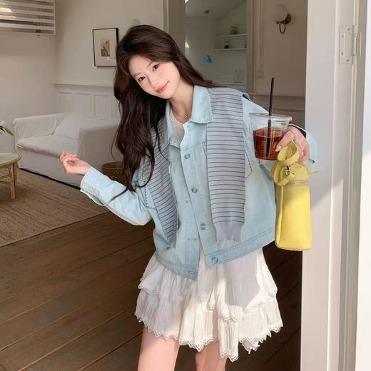 依莎 蓝色牛仔外套 商品图0