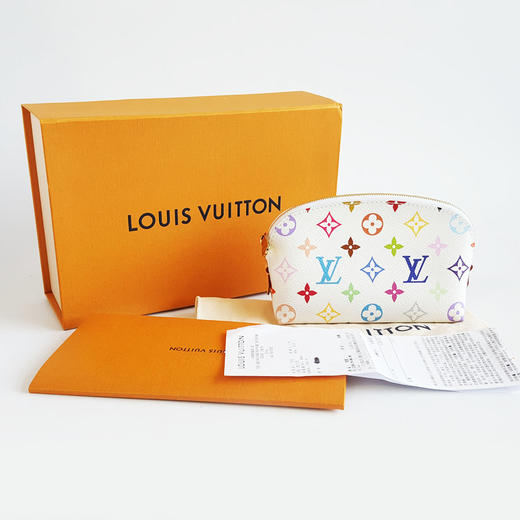 【98新】LV路易威登M13744白三彩村上隆小号贝壳化妆包手拿包女士090326YY37 商品图1