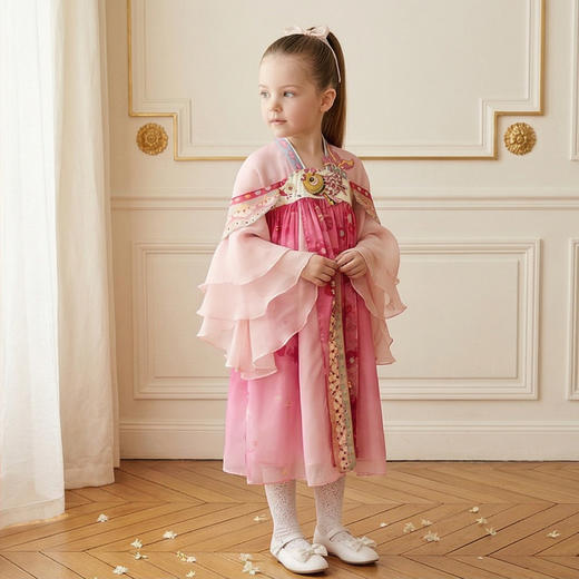 年衣童装汉服裙女童25秋季新款重工改良唐装儒裙夜舞鱼龙汉服裙N1253432D02 商品图3