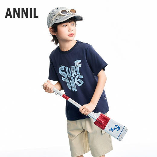 【实体店同款】男童圆领短袖针织衫夏季新款安奈儿童装AB621123 商品图2