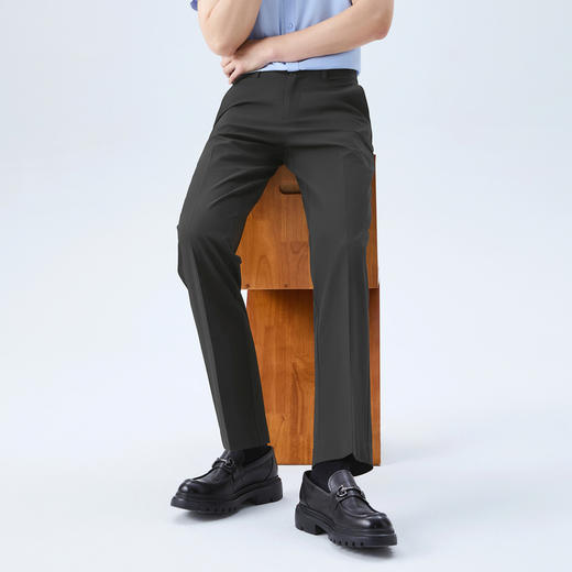 【犀牛褶/凉感】柒牌商务混纺西裤26春夏新款休闲舒适直筒长裤男 130H72190 商品图1