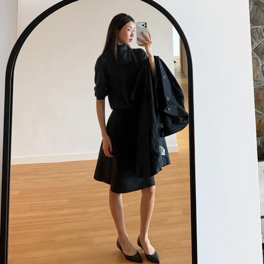 ROMI STUDIOMORO山羊绒绵羊毛半袖高领灰色针织套头衫 RWDSST1792 商品图2