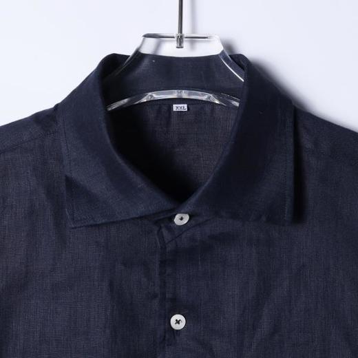 SDSA男装2026新款高贵轻奢极简风纯色亚麻长袖衬衫百搭时尚衬衣 商品图1