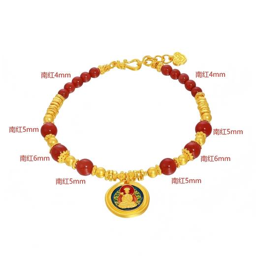 【新品首发】慧光文殊黄金足金南红手链【按克计价黄金2】MEMORA诗普琳GB310801 商品图0