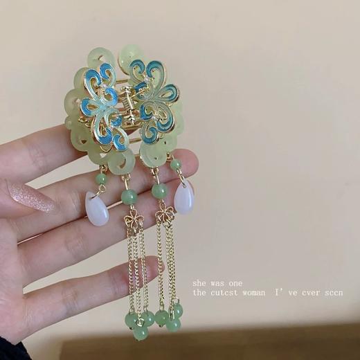 【敦煌宝相-花影流珠首饰发夹】小众温柔古风发夹 新中式仙气碎发卡子抓夹头饰 商品图6