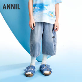 【实体店同款】男童全腰牛仔七分裤夏季新款安奈儿童装AB626146