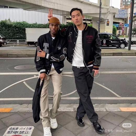 F031247美式街头毛呢刺绣羊毛混纺高街飞行员夹克男女同款棒球服 商品图8