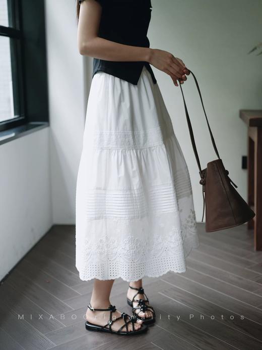 老米优品🎈3-5天！仙女本仙蕾丝小白裙~《法式浪漫纯棉重工蕾丝半身裙》蕾丝绣花，层层叠叠 温柔与浪漫，藏在裙摆里!Q260312A 商品图8