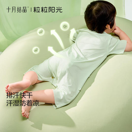 粒粒阳光男女宝短袖睡衣儿童爬服夏季随心裁凉感一体睡衣 商品图3