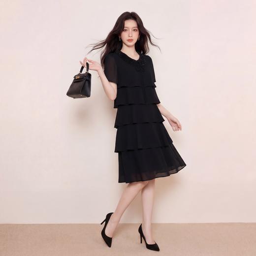 奢姿大码女装2026夏季减龄蝴蝶结娃娃领连衣裙胖妹妹时尚蛋糕裙子9962865159 商品图4