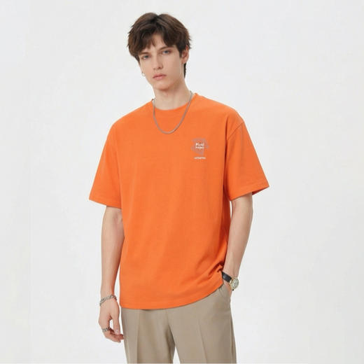 新款圆领T恤男短袖夏季宽松休闲纯色半袖上衣  YLZ-15007 商品图0