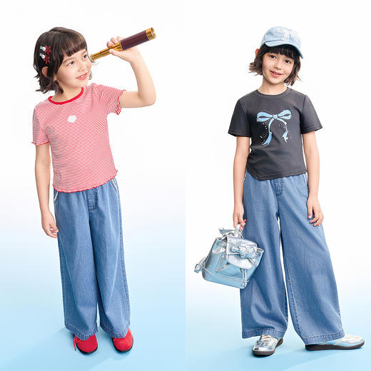 【实体店同款】女童全腰牛仔裤夏季新款安奈儿童装AG626220 商品图3