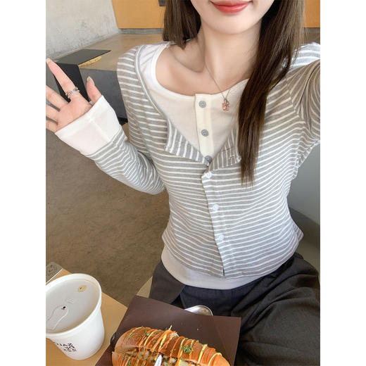 <曾小咸推荐>3.15现货秒杀 ！微信超特价！西装裤 秒杀89.99！！韩系灰白条纹假两件t 日常159.99 立减90 秒杀69.99！！ 商品图11