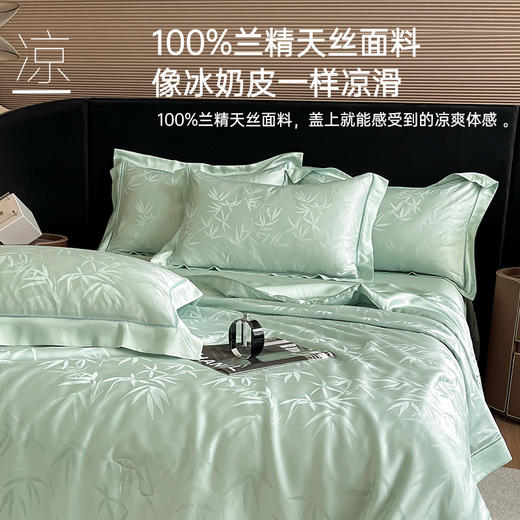 天丝提花抗菌夏被(绿色) 商品图1