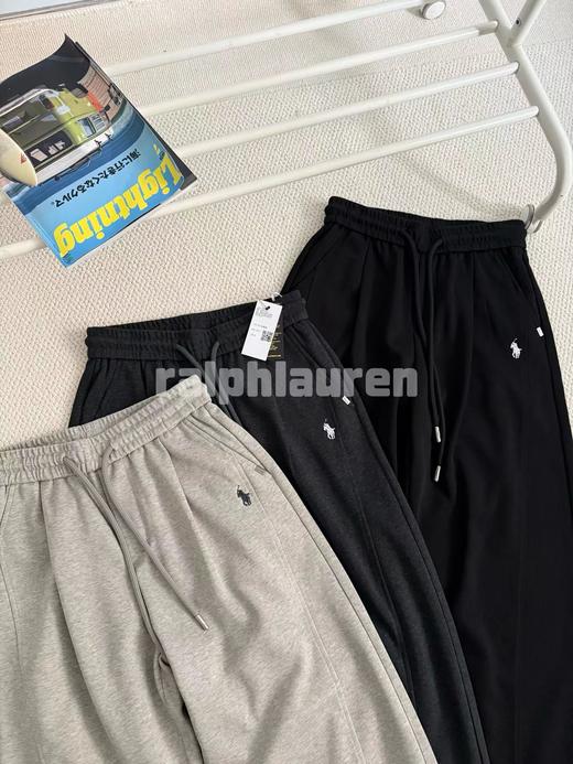 F031234春款纯棉廓形宽松修饰腿型刺绣小马弯刀休闲卫裤 商品图2