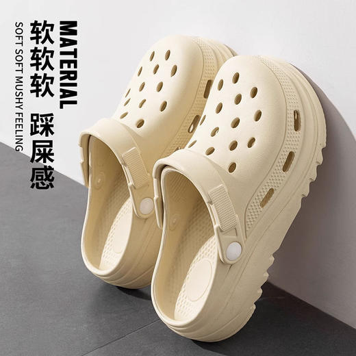 【超软❗踩屎感】夏季新款洞洞鞋女士沙滩鞋外穿洞洞鞋男一字拖凉拖鞋女包头拖鞋男。rh 商品图3