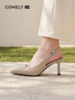 BF楼康莉真皮细跟高跟鞋女2026春夏新款漆皮尖头包头凉单鞋子吊牌价1180 活动价599 商品缩略图0