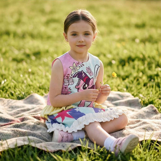 小马宝莉联名年衣童装套装春新款女童卡通背心小马宝莉套装年衣N1261027E08 商品图3