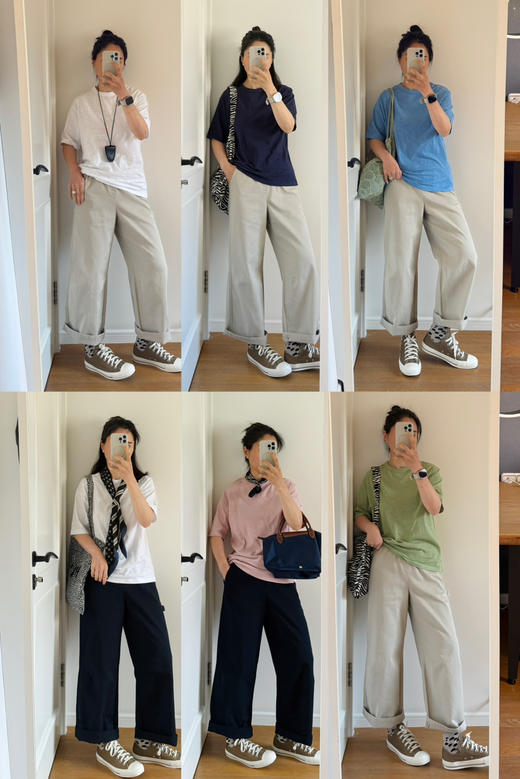 R45-水洗竹节棉短袖纯色松身T恤【包邮+三天无理由退换】 商品图14