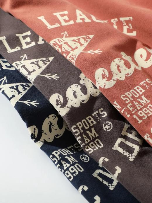 【nsn-T324】男子春款重工水洗磨毛圆领复古印花长袖T恤！！ 商品图1