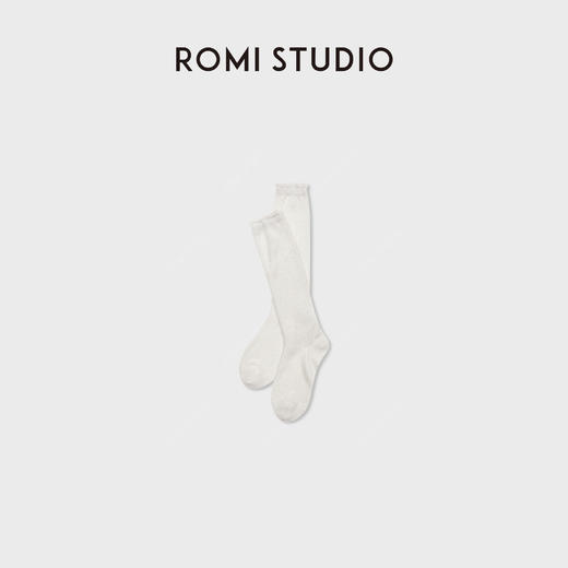 ROMI STUDIO“云朵袜”桑蚕丝混纺针织微弹卷边小腿袜 RWDSP02221 商品图1