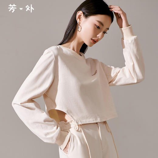 剩S/M/XL 芳外新款休闲卫衣时尚减龄百搭印花上衣女8I23CE1097 商品图0